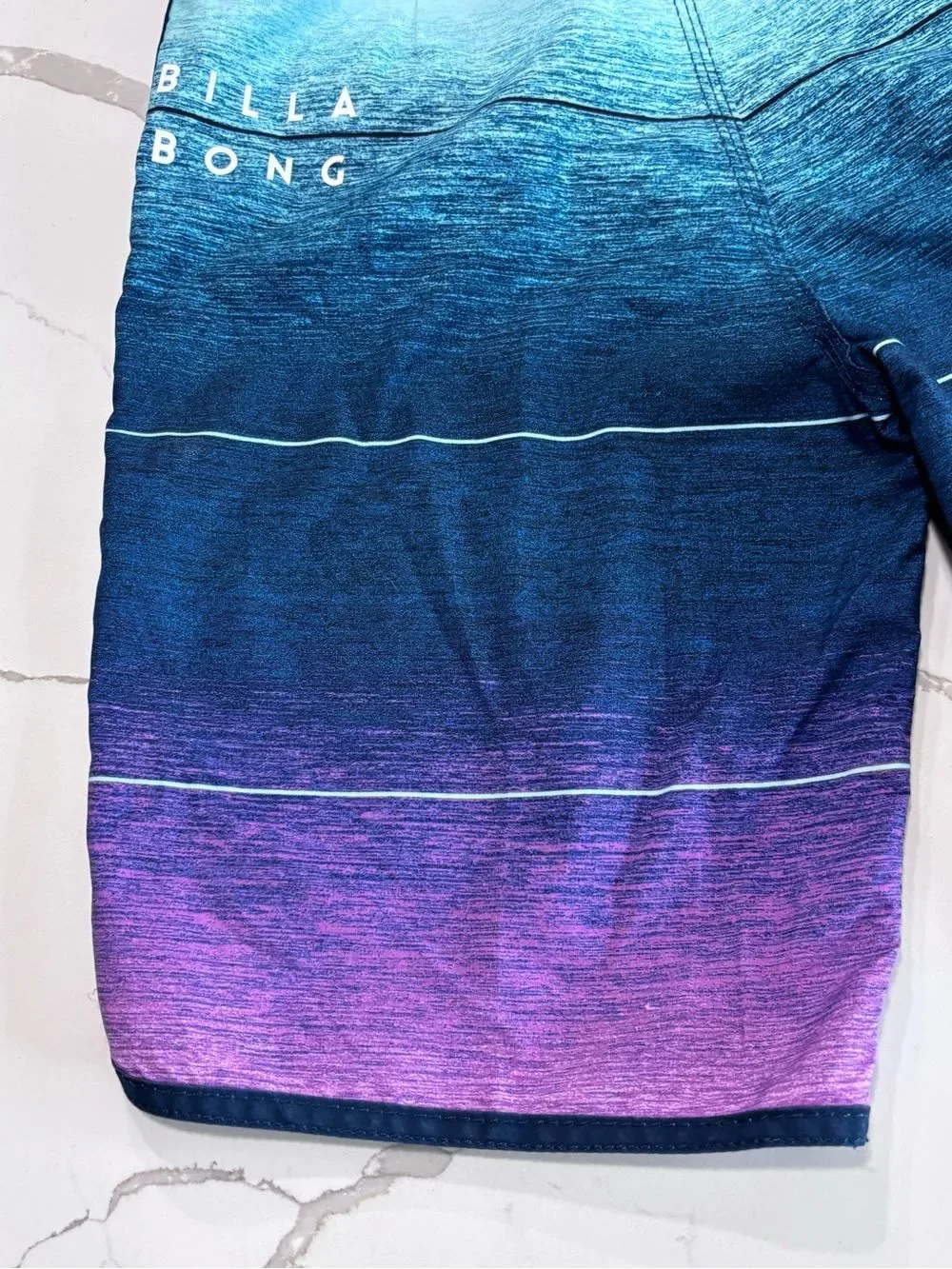 Billabong Ombre Aqua Teal to Purple Boys Board Shorts Swim Trunks Size 25 = 10